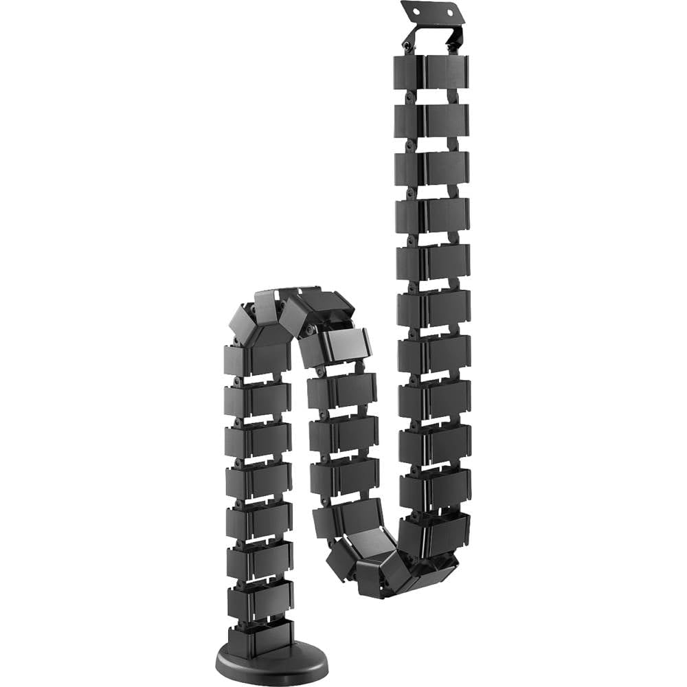 DIGITUS Pionowe prowadnice kabla - elastyczne zarządzanie kablami biurkowymi - metalowa podstawa - wysokość stołu do 130 cm - kolor czarny