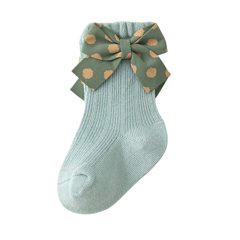 Dziewczyny Solidne Skarpety Koszulki Jesień Anty Slip Stretch Scocks Skarpety z kokardką Akcesoria odzieżowe (Kolor: B Rozmiar: 1-3 lat) (Color : A, Size : 0-12 Months)