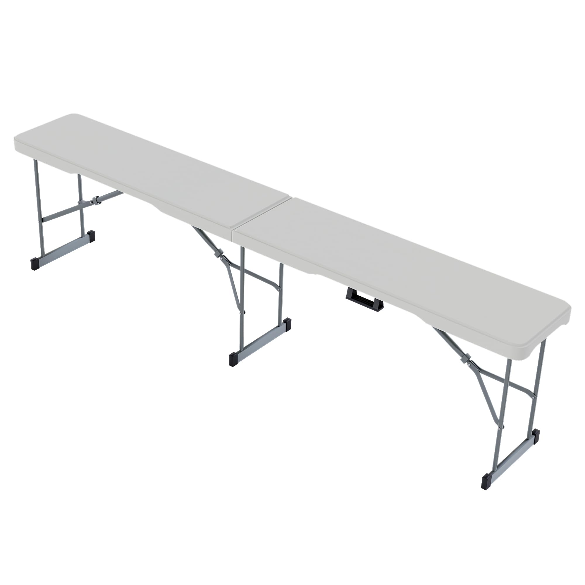 Home Vida Banc pliable de 1,8 m pour intérieur et extérieur pour jardin, pique-nique, fête, camping, salle à manger avec poignée, blanc (1)