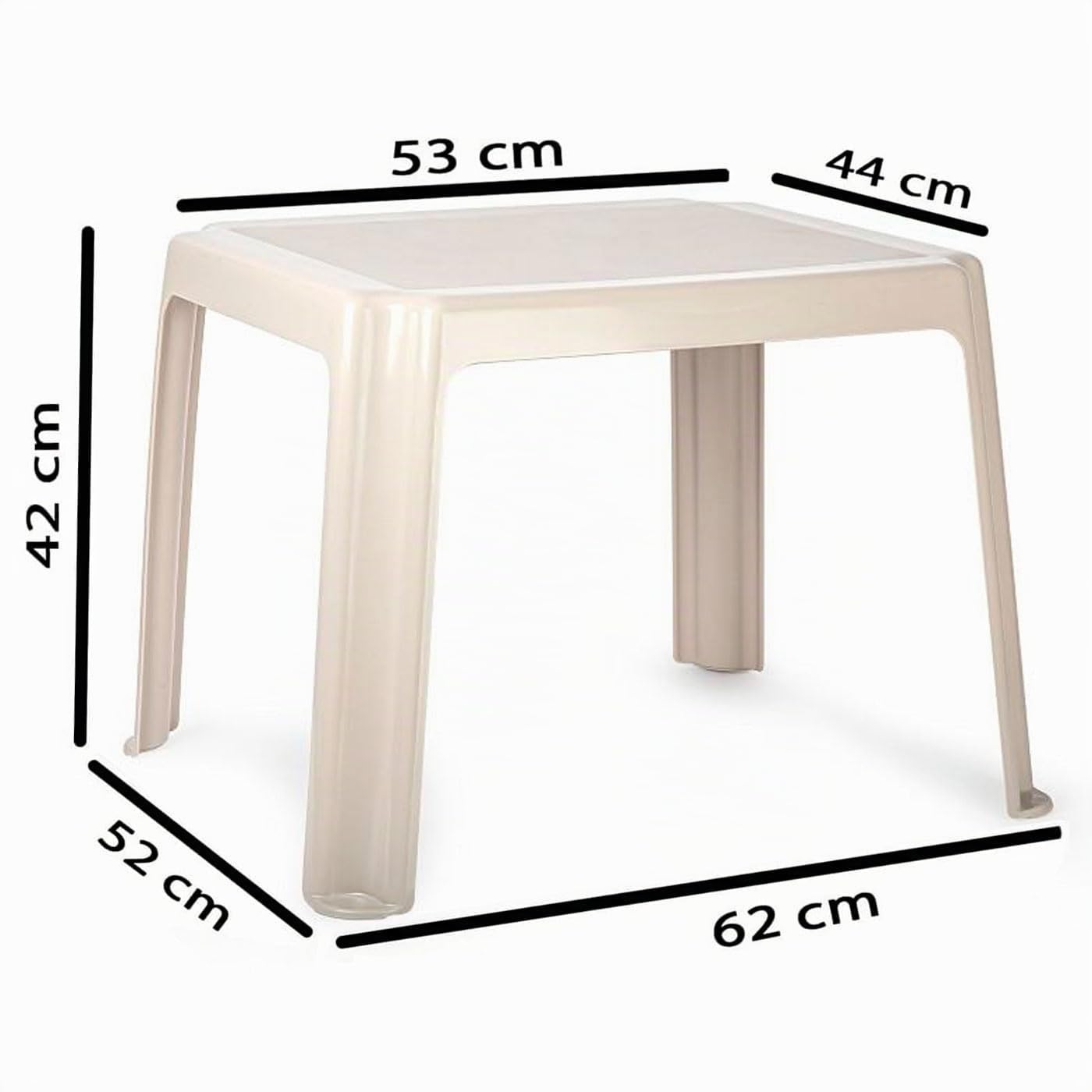 Acan Tradineur Tipi Ensemble de table et chaise pour enfant en plastique, structure solide, pour enfants, intérieur et extérieur, salon, jardin, fabriqué en Espagne (Taupe)