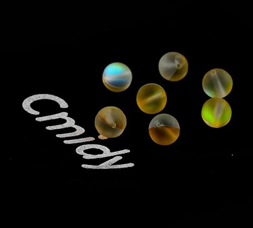 Miniatura 8 de Cuentas de cristal de Aurora mate 100 cuentas de cristal moradas purpurina brillante de 0315in sirena redonda suelta cuentas de aura esmerilada