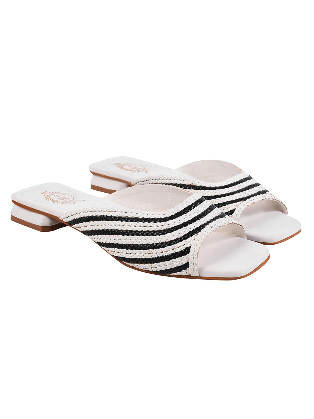 shoetopia Stripped Flats for Women & Girls|Cushioned Footbed|Lightweight|Everyday|Outdoor Use-picture-12