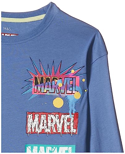 Image of Marks & Spencer Boys Solid Cotton Round Neck Regular Fit Top