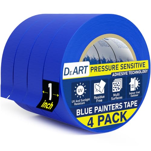 Image of DEART Colored Masking Tape Painters Tape 12, 8 or 6 Pack - 1 or 0.6 Inches for DIY Crafts Arts Supplies, Whiteboard Tape Dry Erase Board Tape for Kids No Residue (4, 0.98 Inch Blue)