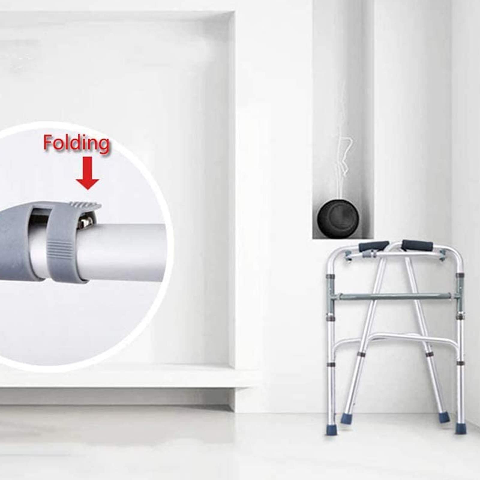 Andador Para Ancianos Con Dos Ruedas,Aluminio,Plegable,Regulable En Altura,Andadores Adultos