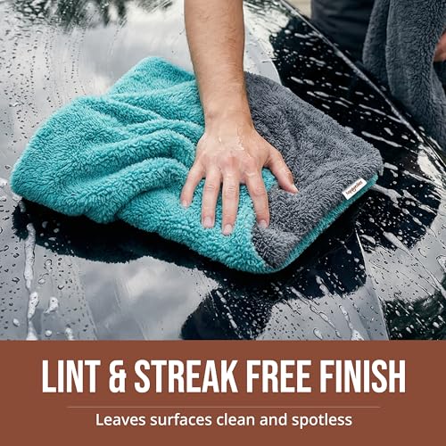 Image of Microfiber Cloth (Pack of 1) - 60x40 cms - 1200 GSM | Thick Lint & Streak-Free Multipurpose Cloths - Automotive Microfibre Towels for Car, Bike Cleaning, Washing & Detailing (Grey)