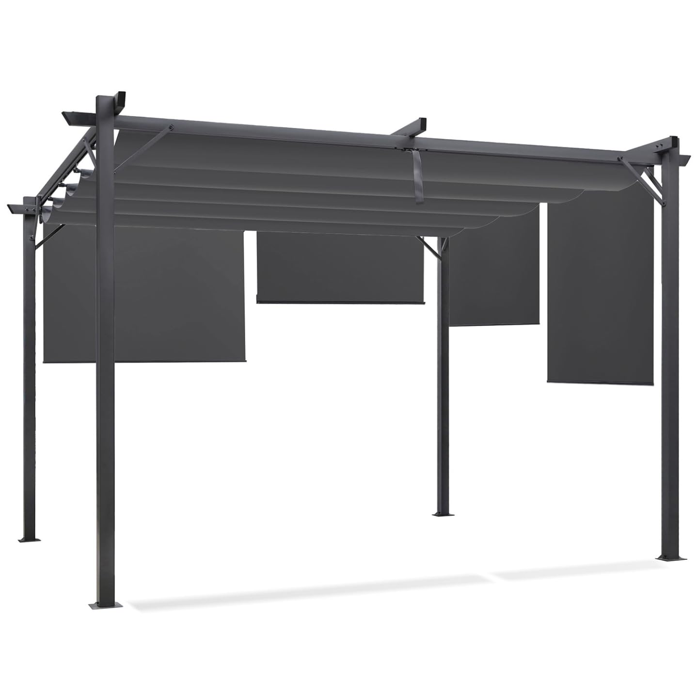 IDMarket - Pergola édition spéciale Toit rétractable 3x4 M et 4 Stores Gris Anthracite