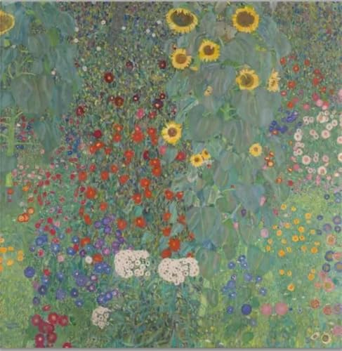Tableau Klimt Ferme avec Tournesols 50x50 cm pour décoration murale - 5