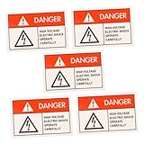 AUTSUPPL 5 Stück Teiliges Hochspannungs warnaufkleber aus Vinyl Selbstklebende Elektrische...