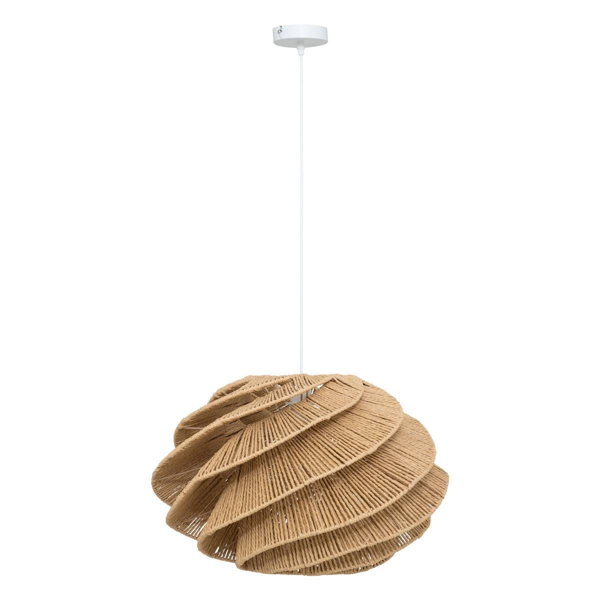 Atmosphera - Suspension Ozan Beige en Papier Tressé, Ø 54,5 cm, Hauteur Réglable - Lampe de Plafond pour Salon, Chambre, Style Bohème