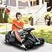 Aosom 12V Electric Go Kart, 5 MPH Drifting Car, Battery Powered Ride on Toy Outdoor with Slow Start, Music, Colorful Lights, for 8-12 Years Old, Black