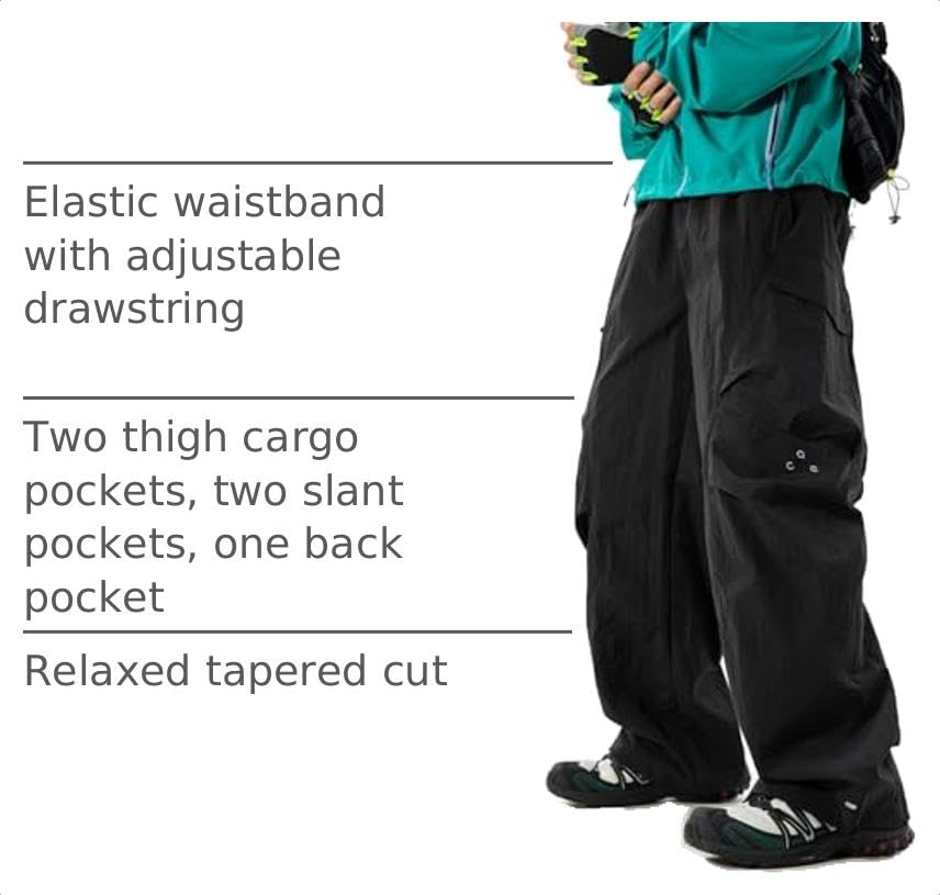 Men's Baggy Parachute Cargo Pants