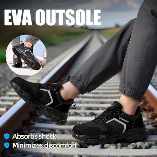 Image of Steel Toe Shoes for Men Lightweight Puncture Resistant Safety Footwear Work Shoes Men Safety Work Shoe Comfortable for Construction Warehouse Jobs