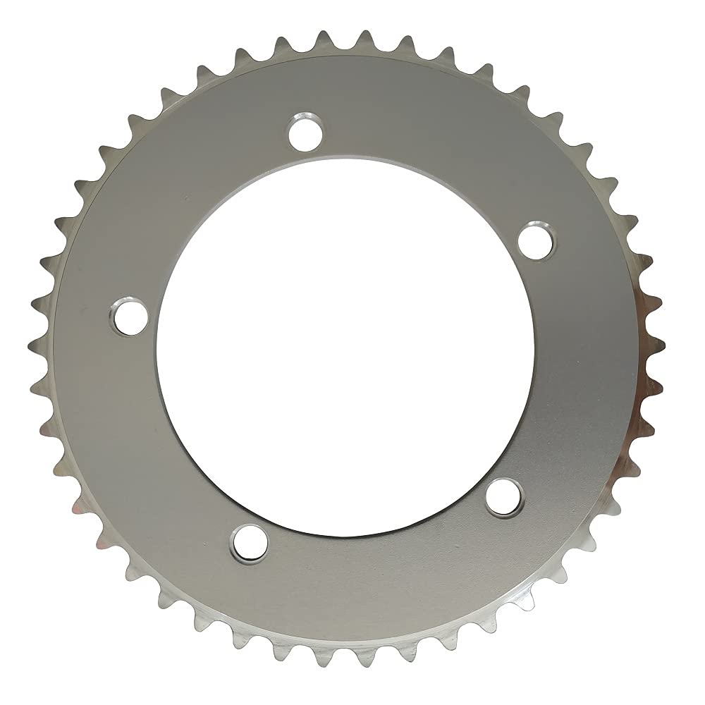 Monocorona Mtb Anello Della Catena Dell'ingranaggio Fisso 44T 46T 48T 50T 52T 53T Ruota di Catena Della Bici Della Pista Della Strada Singola Velocità 130mm BCD Corona Argenteo Corone Per Bicicletta