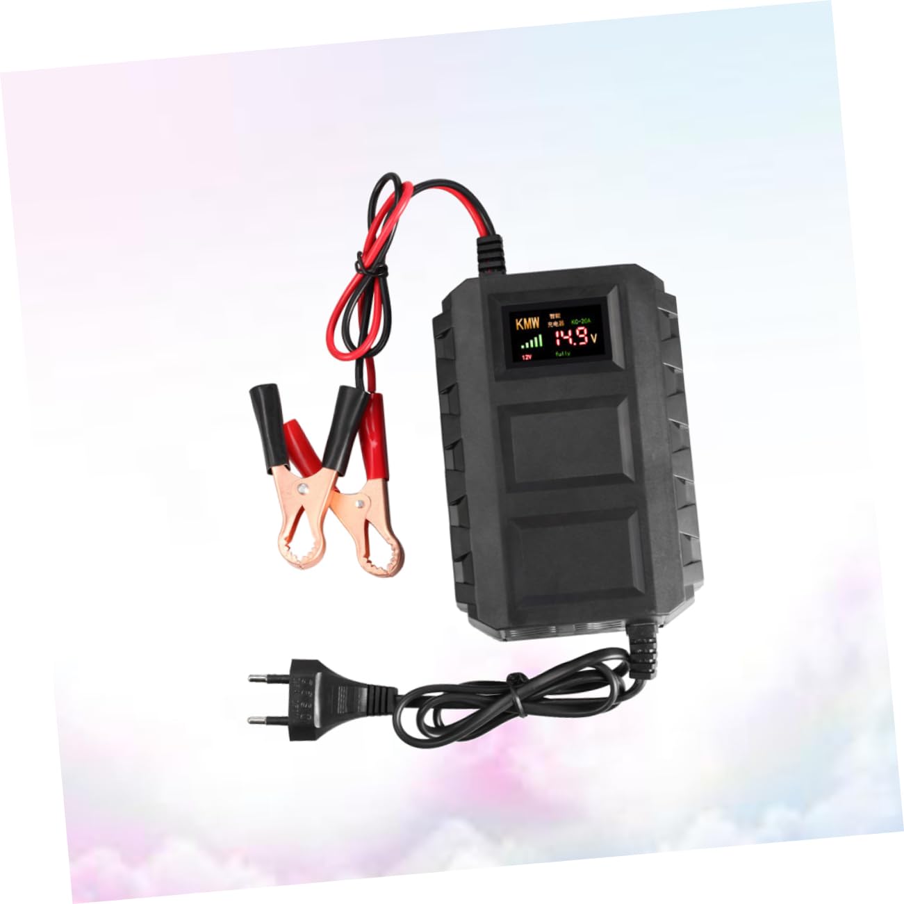 TOPBATHY Chargeur De Batterie De Voiture Chargeur De Batterie Acide Chargeur De Batterie 12 V Chargeur De Batterie Automobile Noir