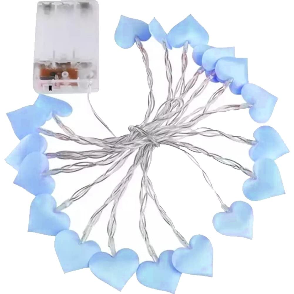 vepoty Led String Lights Fairy Heart Shaped String Lights Battery Operated Decorative Light with 20 Led for Wedding Party