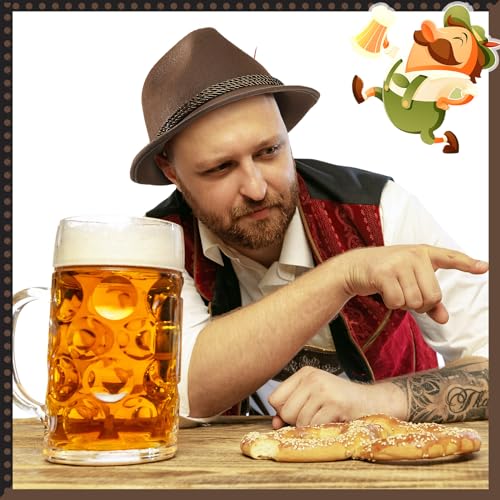 Image of Funtery 6 Pcs Oktoberfest Hats for Men German Hats Felt Bavarian Costume Accessories for Adults Unisex Party