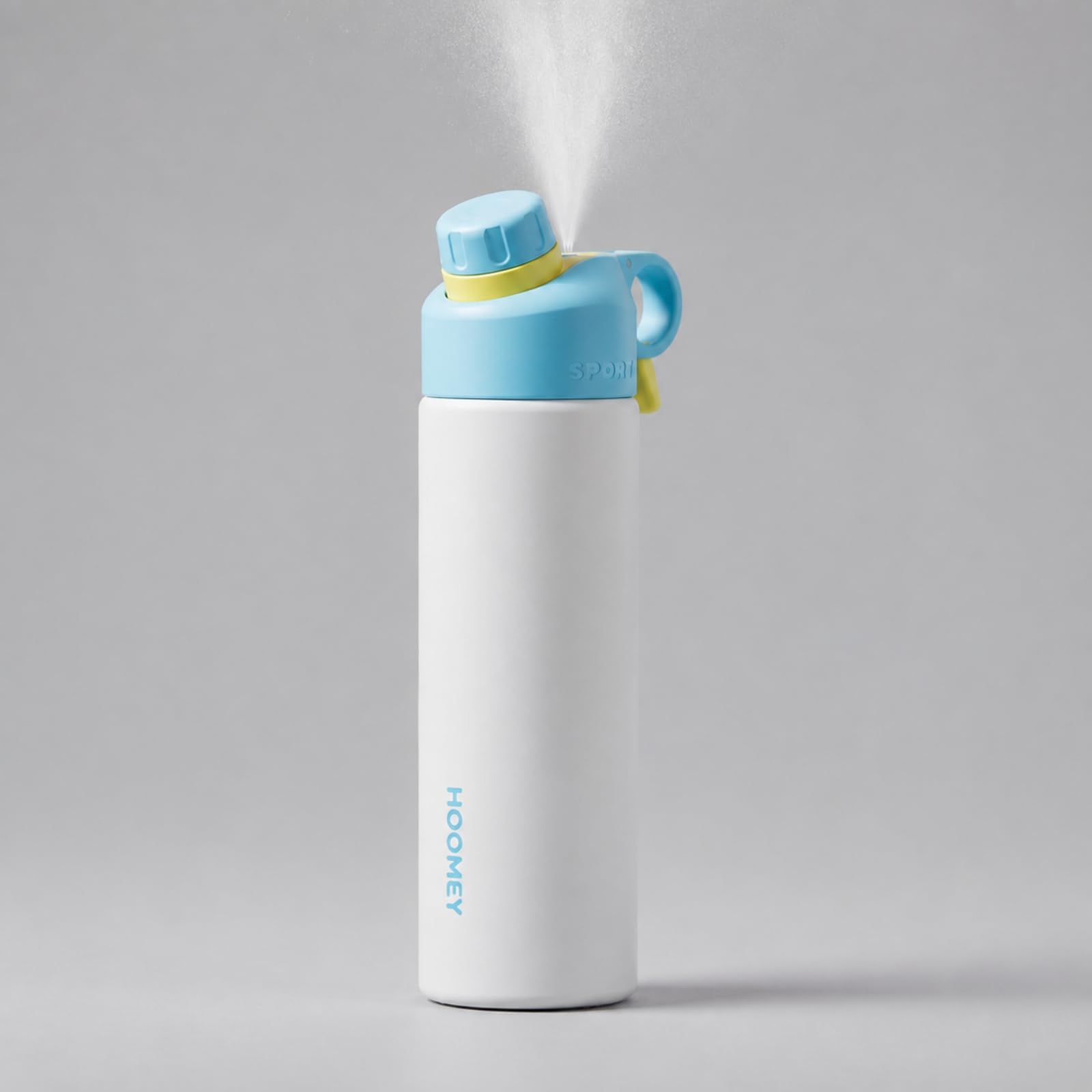 Bolla Agua con Pulverizador Portátil Bolla Agua Acero Inoxidable sin dor Vaso Térmico para Estudians, Depor, Uso Diario,