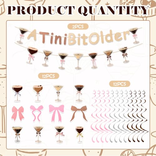 Image of Espresso Martini Party Decorations Include A Tini Bit Older Glitter Banner Hanging Swirls Martini Birthday Bachelorette Bridal Shower Tini Bar Party Decor Supplies