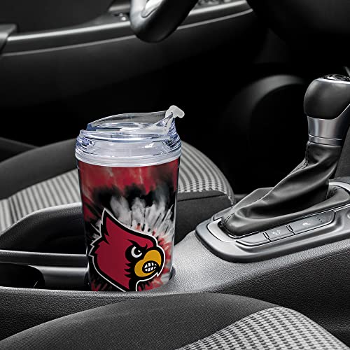 Image of Rico Industries NCAA Glitter 24oz Acrylic Glitter Tumbler with Hinged Lid, Officially Licensed Double Wall Tumbler with Straw