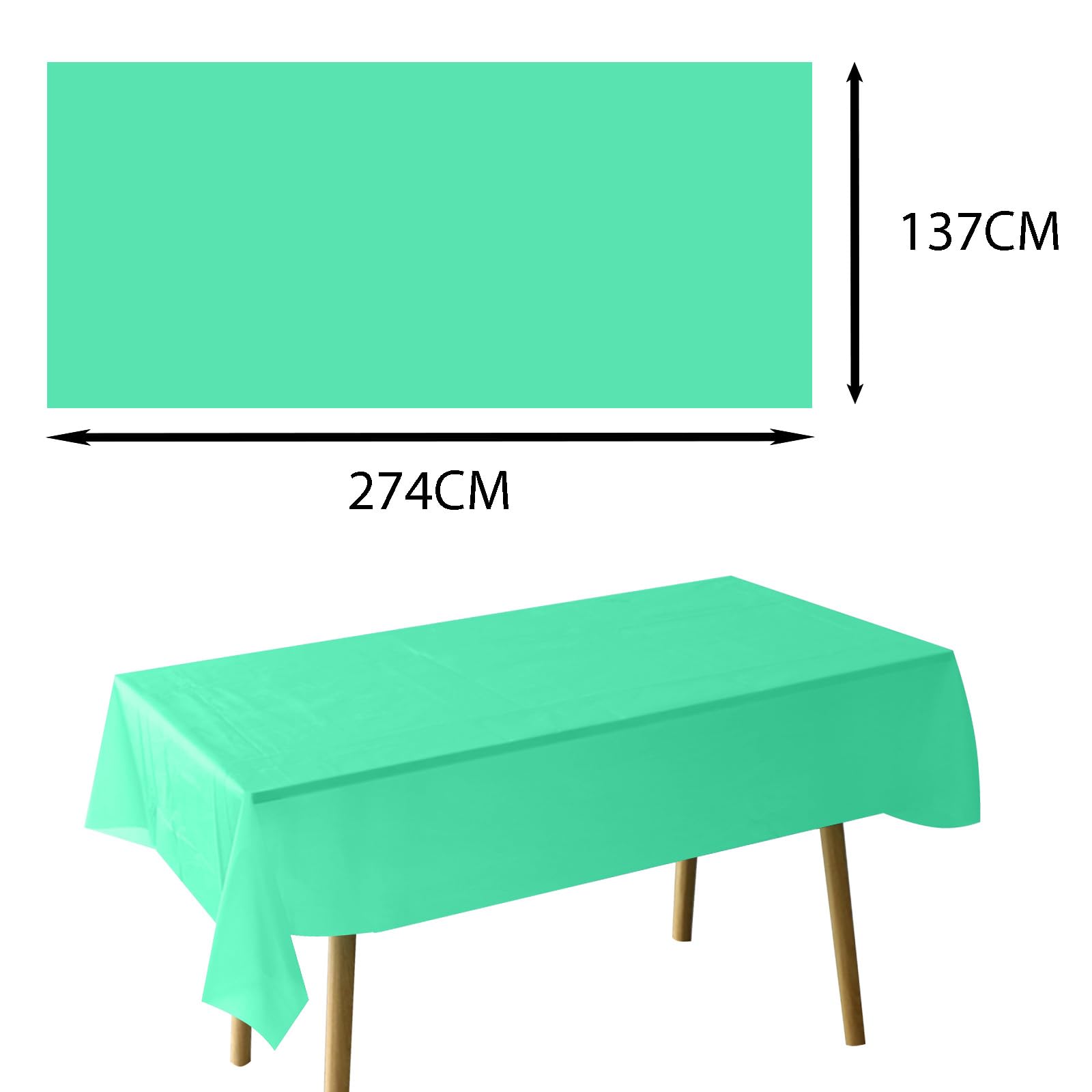 MOMAHUA 6 Pack Light Green Table Cloth Party Tablecloths, 137x274cm Rectangle Table Covers - Image 2