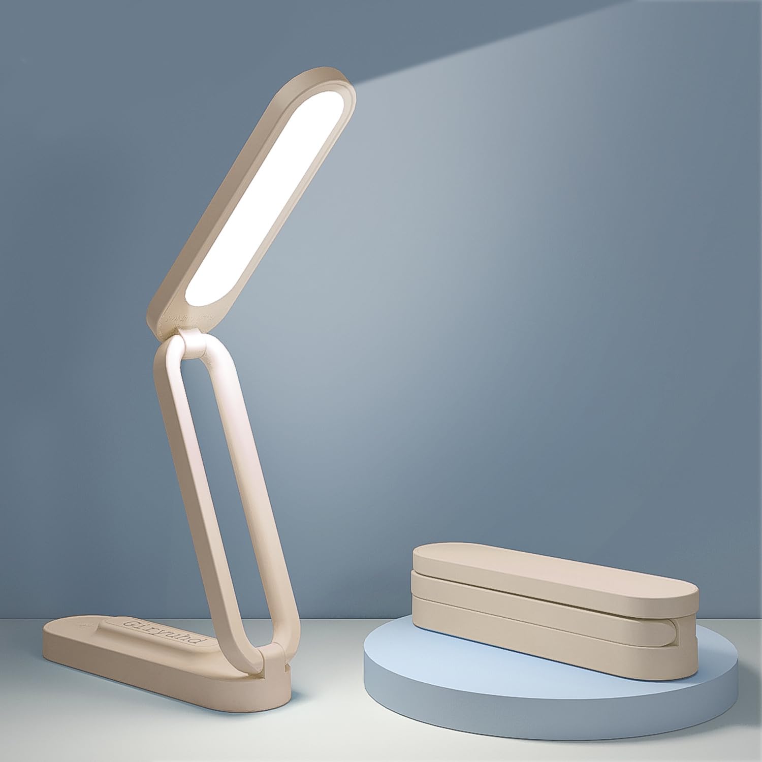 Giryuhd LED Desk Lamp for Office Home & Battery Operated Lamp Rechargeable Lamp Foldable & Portable Light, LED Desk Light Strip, 3 Brightness Dimmable Small Desk Lamp Wireless Reading Lamp