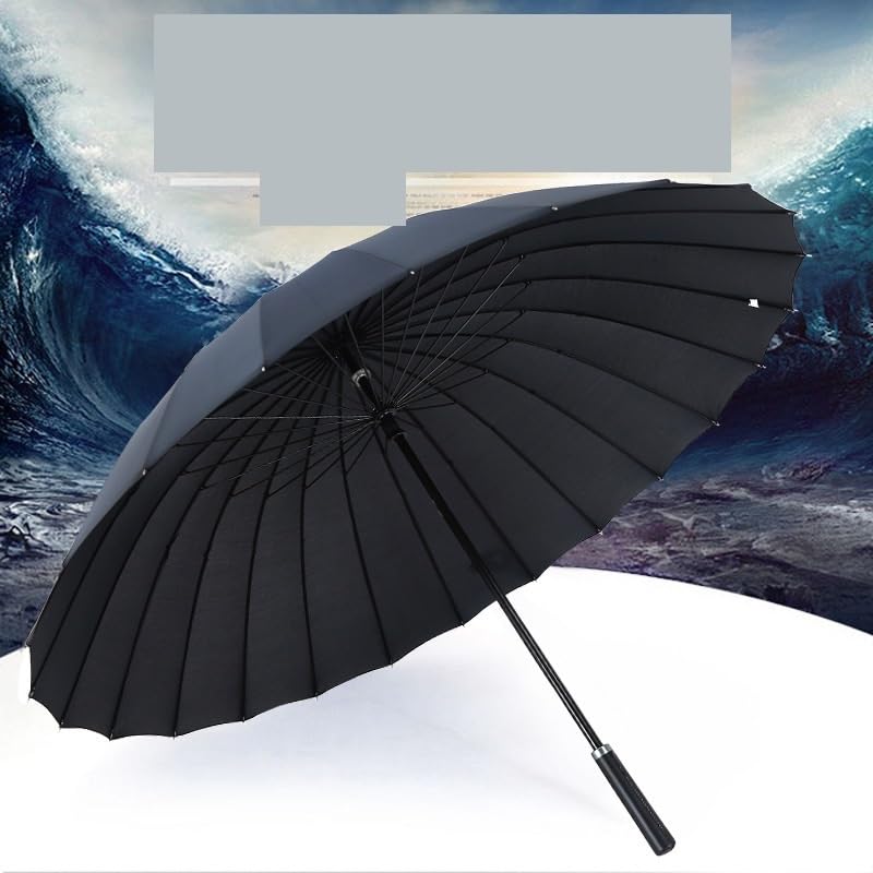 Parasole Wiatroszczelne 24 Rib Prosty Parasol Męski Duży Parasol Biznesowy Z Długim Uchwytem Parasol Podróżny