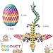 YUNKUAMYE 3D Printed Dragon with Wings and Eggs: Flexible Crystal Dragon Toy Figure for Desk Decor, Sensory Fidget Toy for Kids & Adults, Unique Easter Basket Stuffers & Birthday Gift (Rainbow)