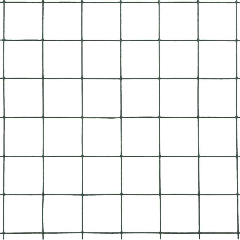 Valla metálica galvanizada de 25 x 1,5 m como valla de jardín y soporte para gallinero y pajarera de malla cuadrada plateada de acero