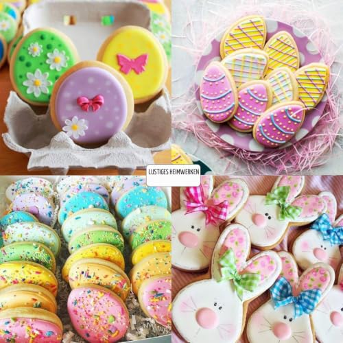Foto von Osterhasen Ausstecher,Ausstechformen Ostern,11 Stück Ausstechform Osterhase,Osterplätzchen Ausstecher,Keksausstecher Ostern,Hasenausstecher, Osterkekse Plätzchenausstecher für Backen Kindern