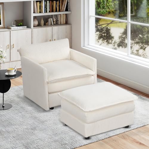 Sillón Oversized Plegable Beige miniatura 1