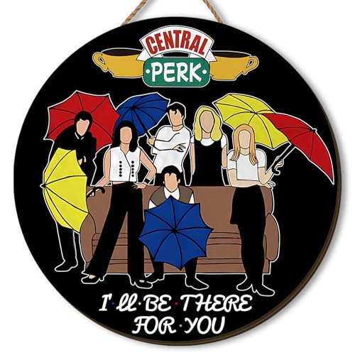 Funny Christmas Wooden Wreaths for Front Door Friendsmas Xmas Welcome Sign Friends Show Tv Decor Christmas Decorations for Home