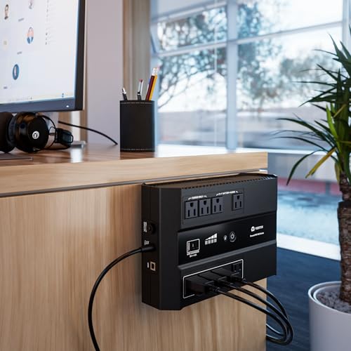 Image of Vertiv Liebert PowerUPS 100 UPS, PST6-700LVMT, 700VA /425W 120V Standby Power, 8 Outlets, Battery Backup with Surge Protection, USB C+A Charging, 3 Year Warranty, User Replaceable Batteries