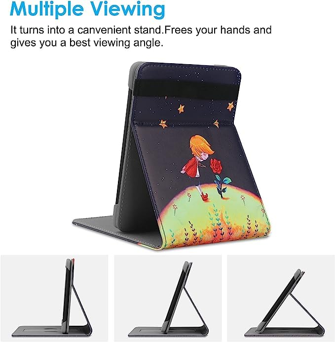 LIUDENWIN Universal Case For 6-Inch Kobo Clara HD/Kobo Clara 2E/Kobo Nia/Pocketbook Basic 4/Touch Lux 5 Leather Stand Cover Compatible 6'' Pocketbook/Tolino E-Book E-Readers, Prince