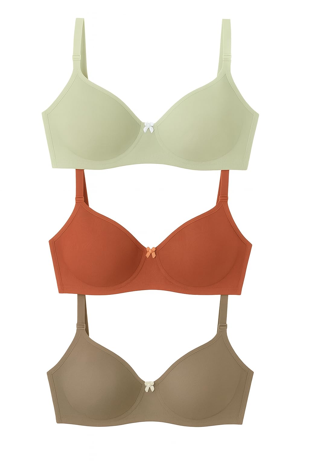 Clare- Classic Comfort Lightly Padded Full Coverage T-Shirt Bra Women Combo Pack of 3-image-28