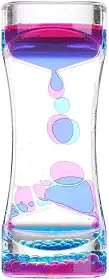 Ampulheta de Movimento Líquido Sensorial – Temporizador com Bolhas de Óleo, Relaxamento, Alívio do Estresse e Ansiedade, Calmante e Decorativo para Escritório, Crianças e Adultos (Azul + Rosa)