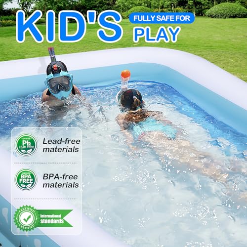 Inflatable Pool for Adults, 145" X 74" X 22" Large Inflatable Swimming Pool for Adult, Blow up Pools，Durable Thickened Inflatable Family Pools for Outdoor, Garden, Backyard