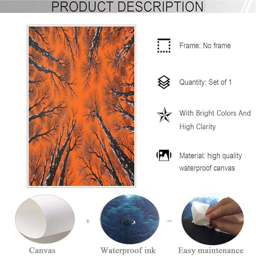 Cuadros de salon modernos en color ambar naranja de 70x100cm para dar calidez al dormitorio 6