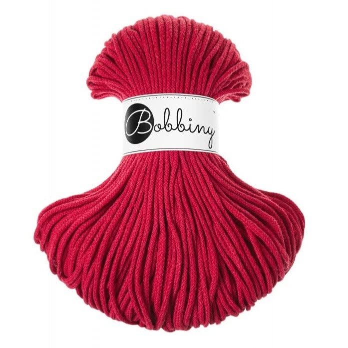Bobbiny Corde Macramé Tressée Junior 3mm (Classic Red) 100m