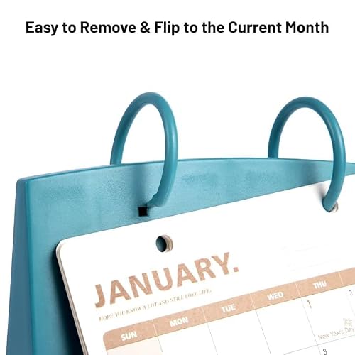 Bibiage Small Desk Calendar 2025-2026, Dec 2025 to Dec 2026, Monthly Decorative Flip Calendar for Desk with to Do List, Cute Desk Decor, Office Supplies, 7" x 6.5", Blue — view 6