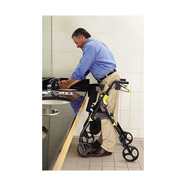 Medline Premium Empower Rollator Walker with Seat, Folding Rolling