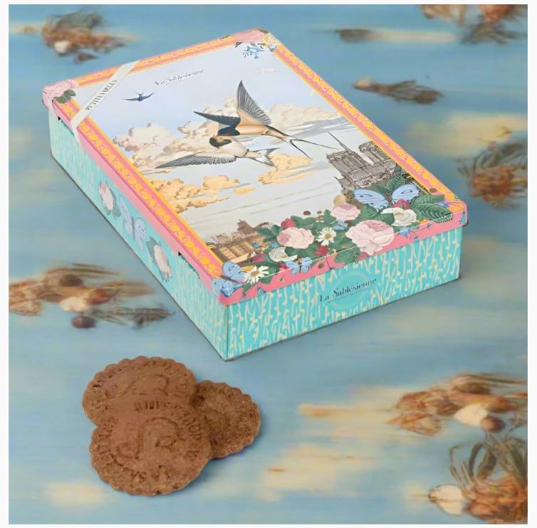 La Sablésienne, Ciel de Paris (Paris Sky) Petit Tin of French All Chocolate Shortbread Cookies, 150g (5.29 oz)