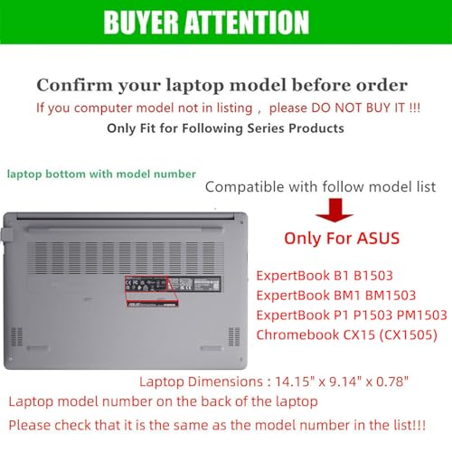 Funda para laptop ASUS ExpertBook B1 y Chromebook CX15 15.6" negra miniatura 2