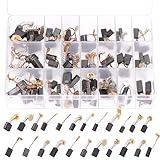 Tanstic 40Pcs Electric Motor Carbon Brushes, 10 Different Sizes Carbon Brush Motor Carbon Brushes for Replacement Repair Power Tool Part