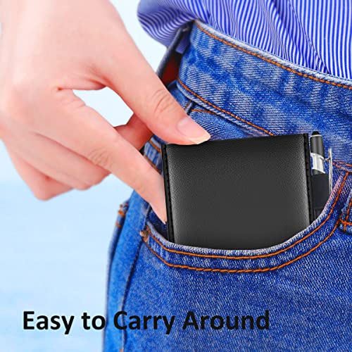 Aidunmis 12 Pieces Notepads Holder Set, Small Notebook Memo Pads 3X5, Mini Pocket Notepad Holder With 30 Lined Sheets 10 Pieces Bound Memo Books Refills 1 Metal Pen For Business Professionals - Black #TOP3