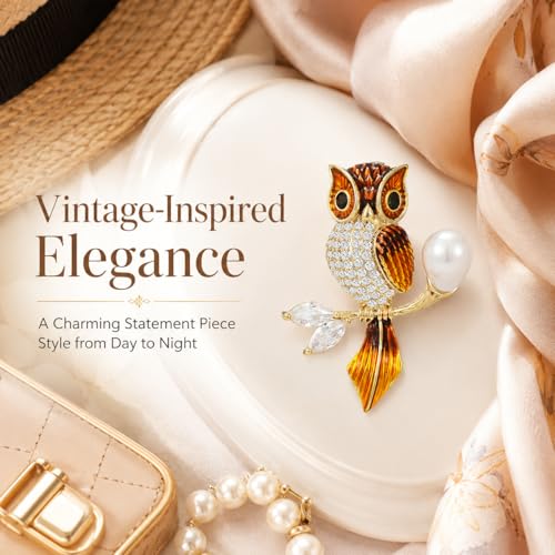 Image of Animal Brooch for Women Zirconia Rhinestone Abalone Shell Animal Lapel Pin Christmas Birthday Holiday Gift for Wife Mother Girlfriend Daughter