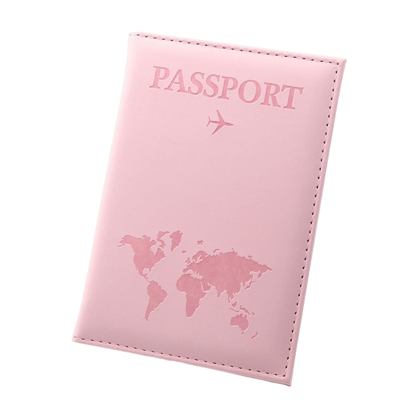ZOOMELLA PU Leather Passport Purse Travel Essentials Passports Holder for Travel Home Pink-image-43