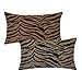 Wadiga Set de 2 Cojines Animal Print Tigre marrón de algodón Natural de 50x30 cm - LOLAhome