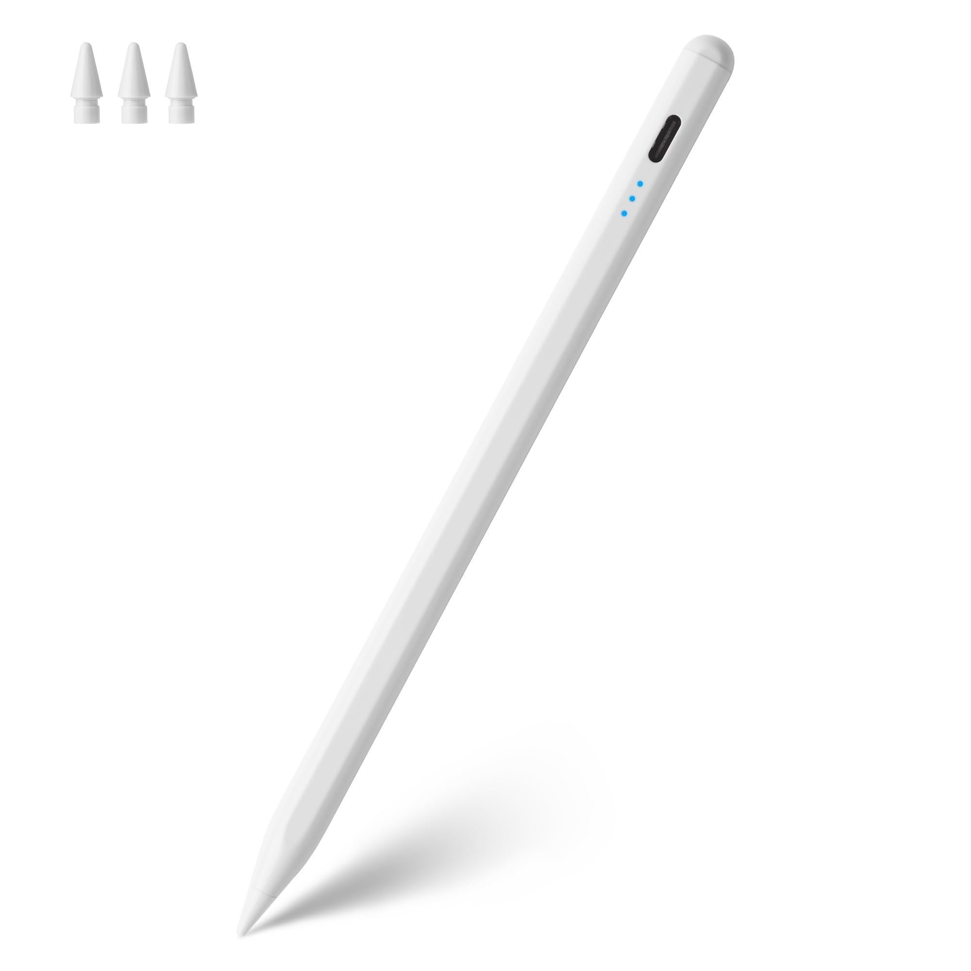 Photo 1 of Stylus Pen for Apple Pencil Tilt Sensitivity Palm Rejection for iPad A16 11th 10th 9th 8th 7th 6th Generation, iPad Air M3 M2 3rd 4th 5th Gen, iPad Pro 11 12.9 13 inch M4, iPad mini A17 7 6 5 (White)