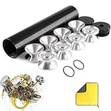 Solvent Filter Trap Black Aluminum Solvent Trap Kit Suppressor Fuel Filter 1/2x28 with Multiple End Caps, Industrial Grade Automotive Accessorie, Black Aluminum Solvent Filter Trap Kit (1/2—28*1set)